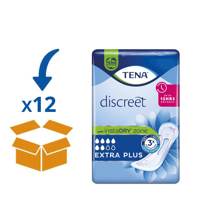 12 pakken TENA Discreet Extra Plus - 192 inleggers