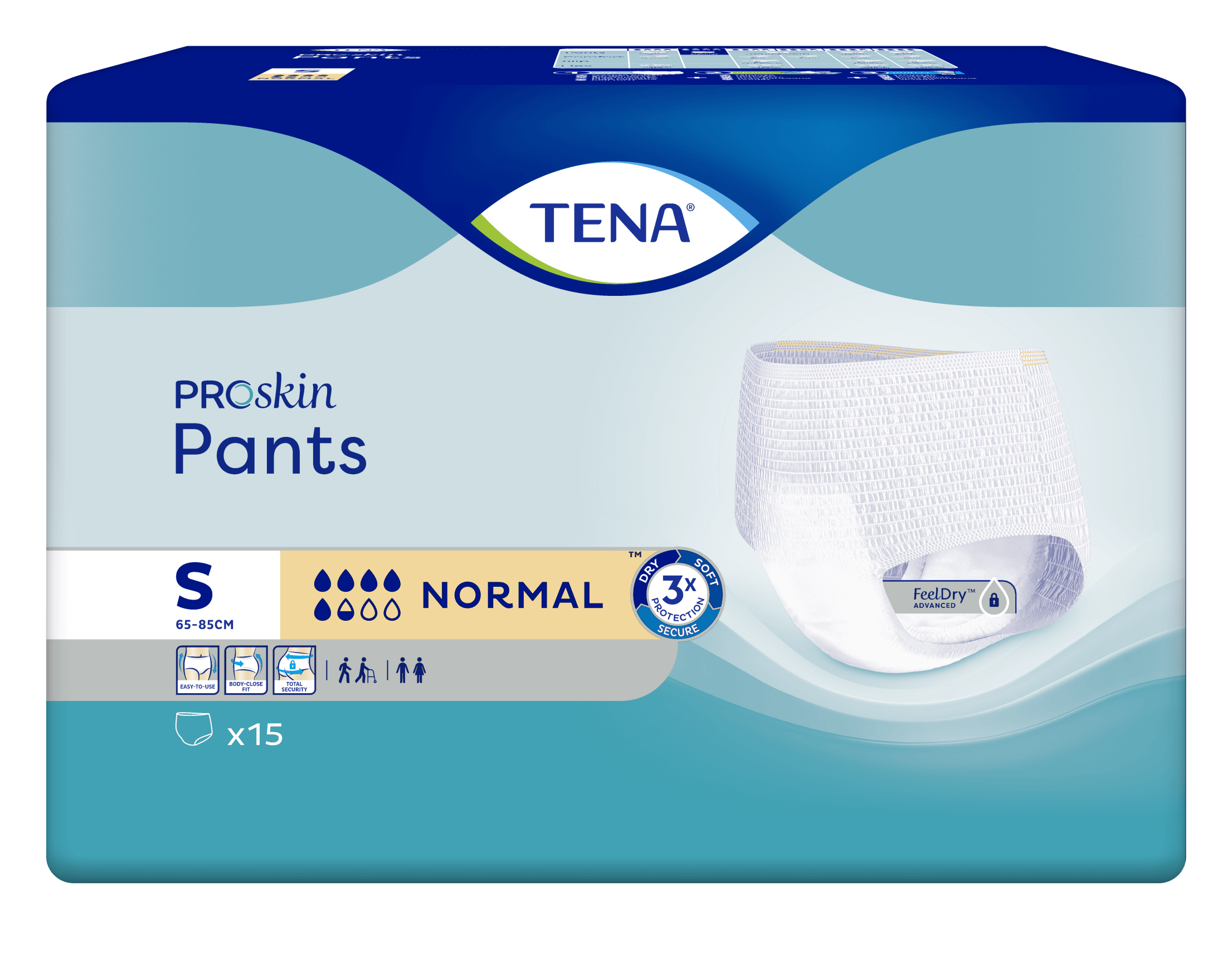 4x TENA Pants Normal Proskin Small 15 stuks