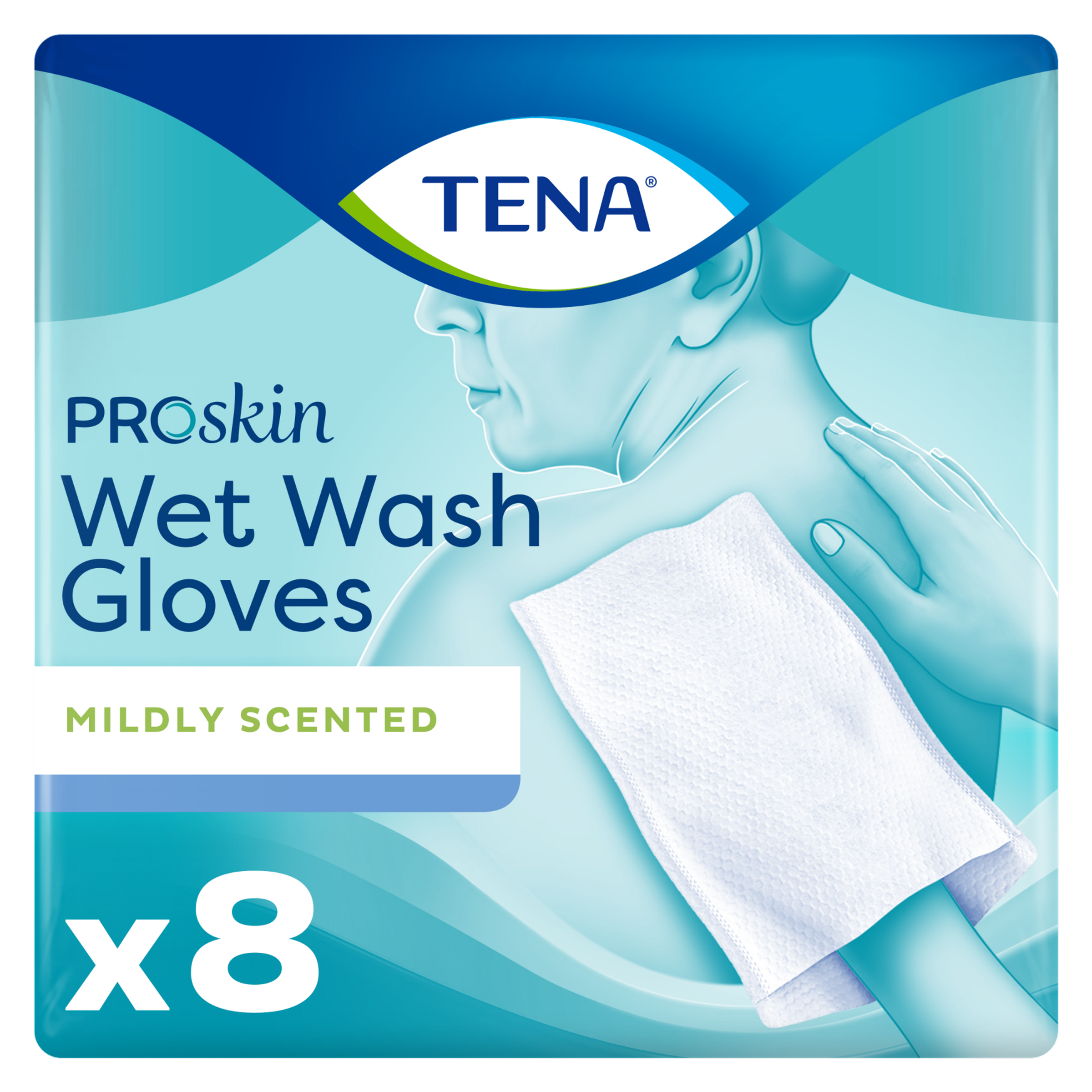 TENA Wet Wash Glove - Mild geparfumeerd